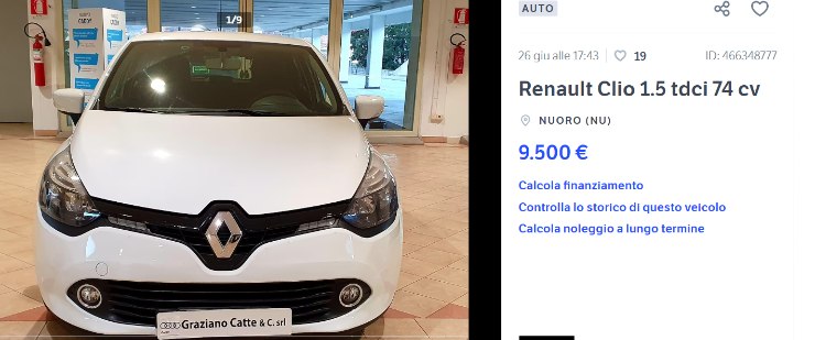 Renault Clio a meno di 10 mila Euro