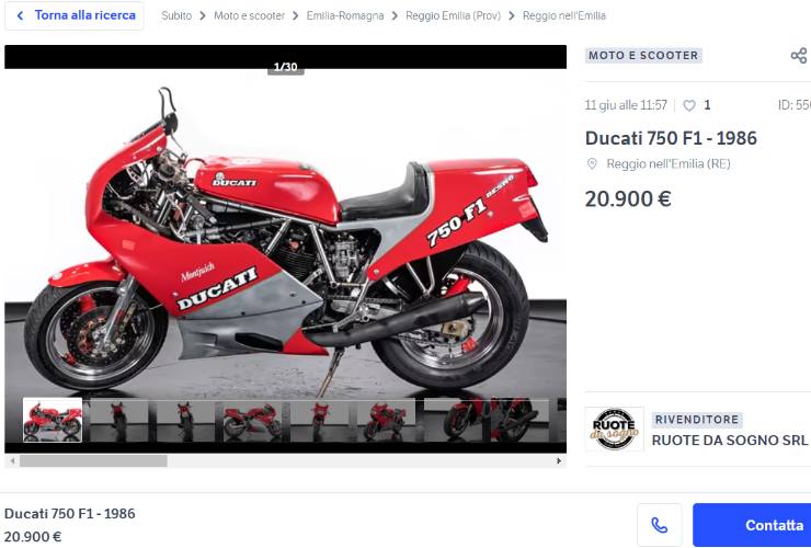 Ducati 750 F1, dalla pista alla strada